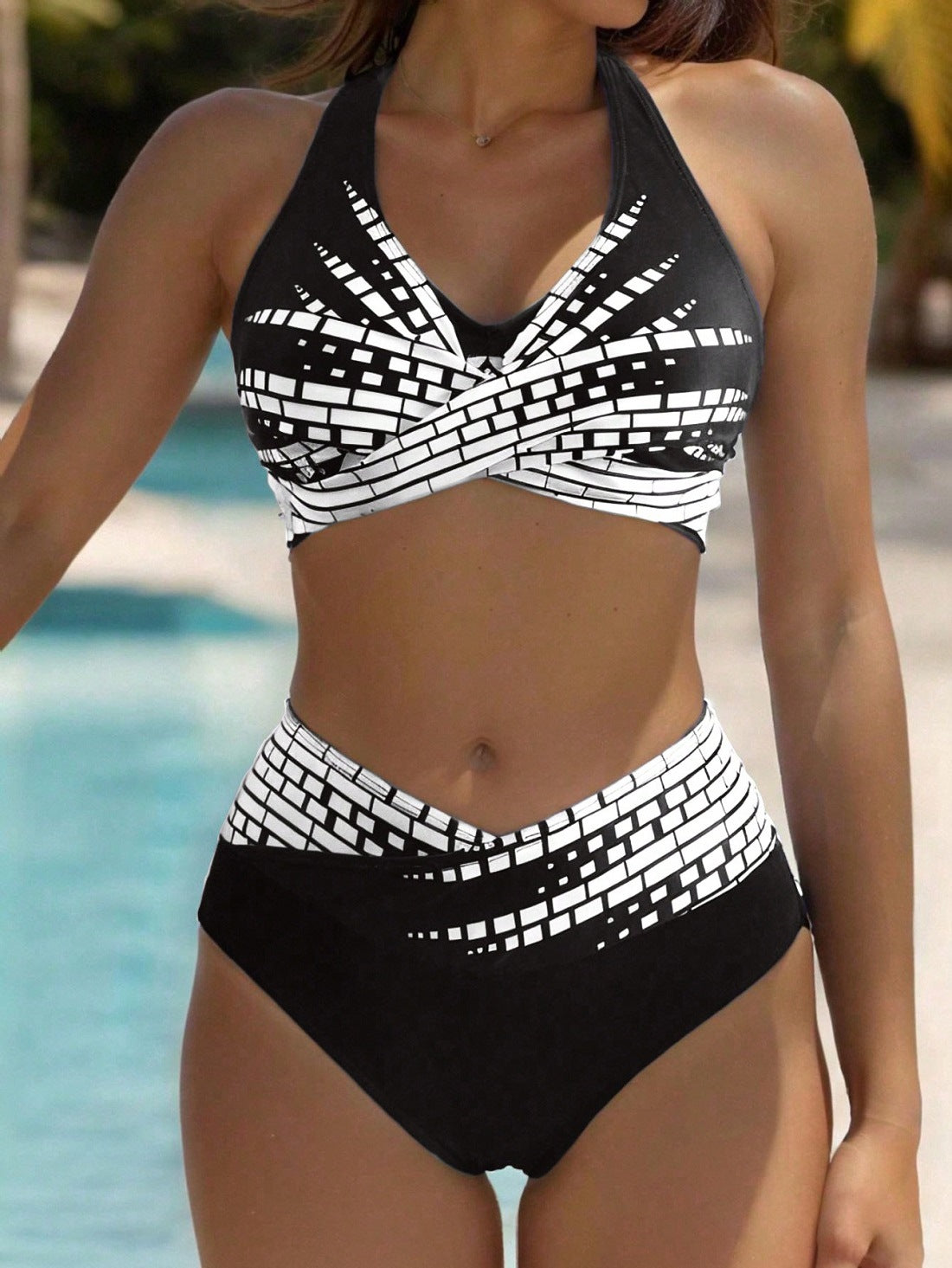 👙 【Popust 50 % 💥】【L–5XL】👉 Dvo-delna kopalka za ženske v večjih velikostih ✅ Visok pas ✅ Visoka elastičnost