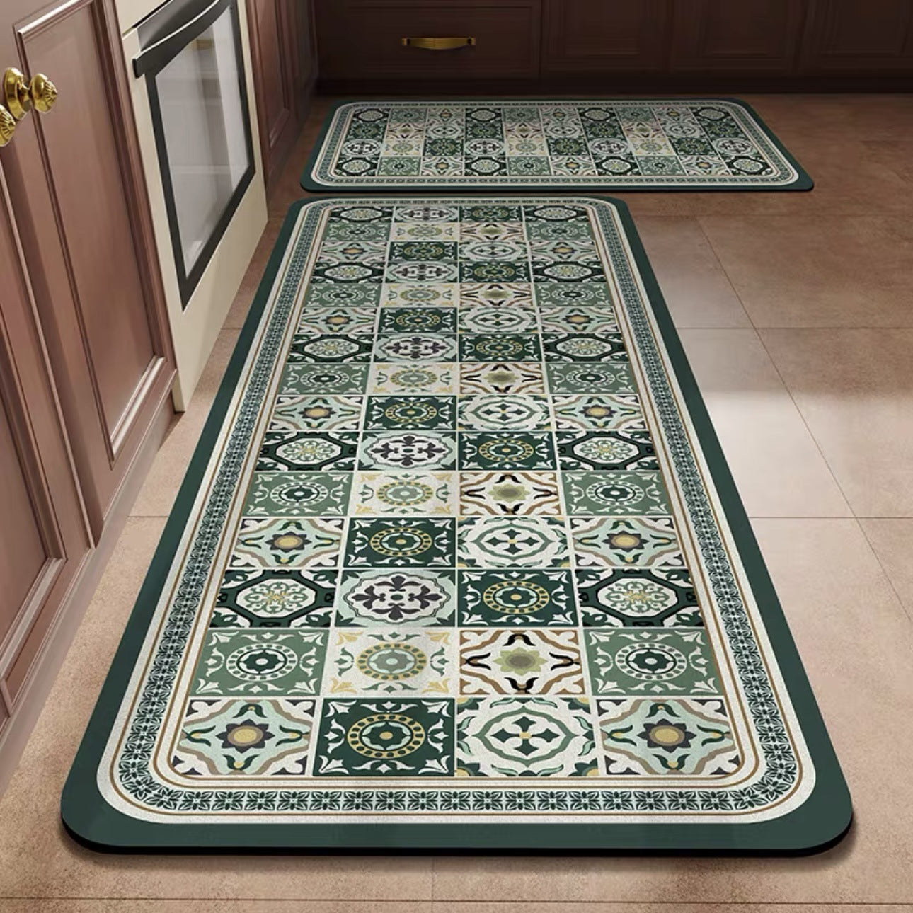💥【Kup jeden, a drugi dostaniesz gratis】【40*60+40*120 cm】Antypoślizgowe i bardzo chłonne maty kuchenne i łazienkowe