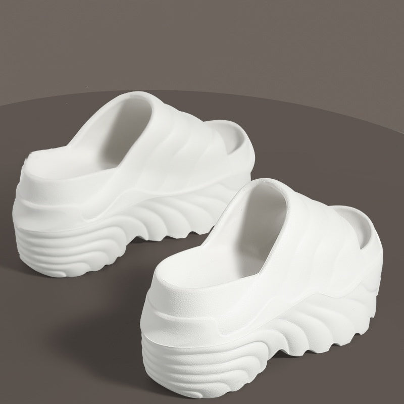 【36-41】2025 novi poletni ženski copati z debelim spodnjim delom in petami v obliki klina za nošenje na prostem, čevlji za povišanje in hujšanje