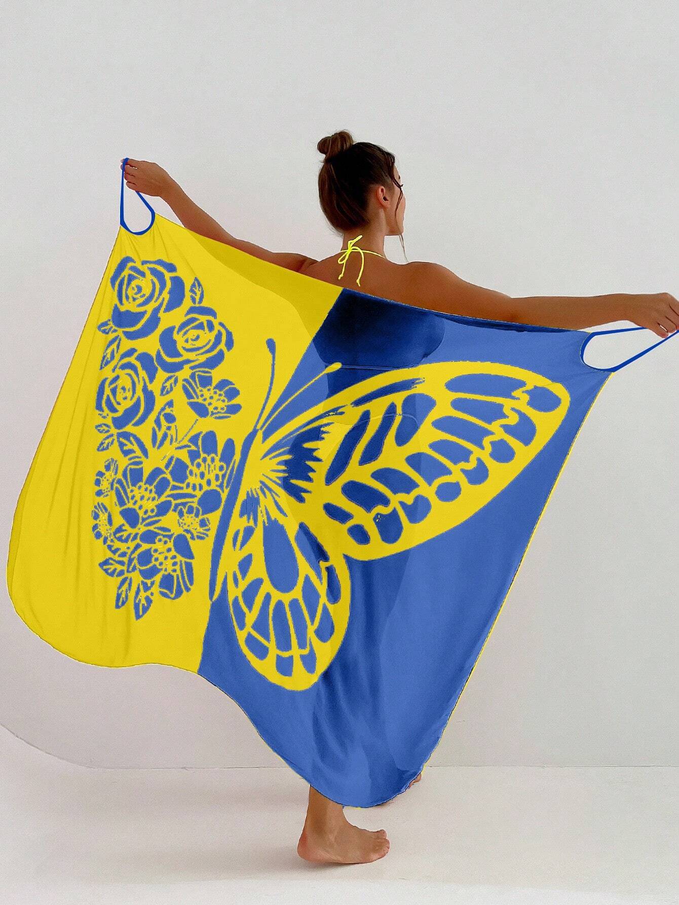✨【Nowy produkt ze zniżką】🦋🦋Nowe damskie szyfonowe narzutki przeciwsłoneczne z nadrukiem motyli na plażę 2026