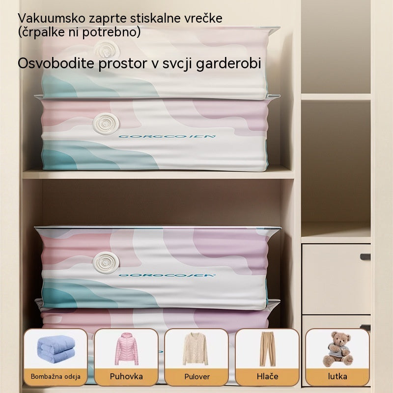 🧳 5 artiklov za 26 € 💨 Velika, stisljiva vakuumska vrečka za shranjevanje: črpalka ni potrebna, neprepustna in idealna za prihranek prostora v kovčkih in doma ✈️
