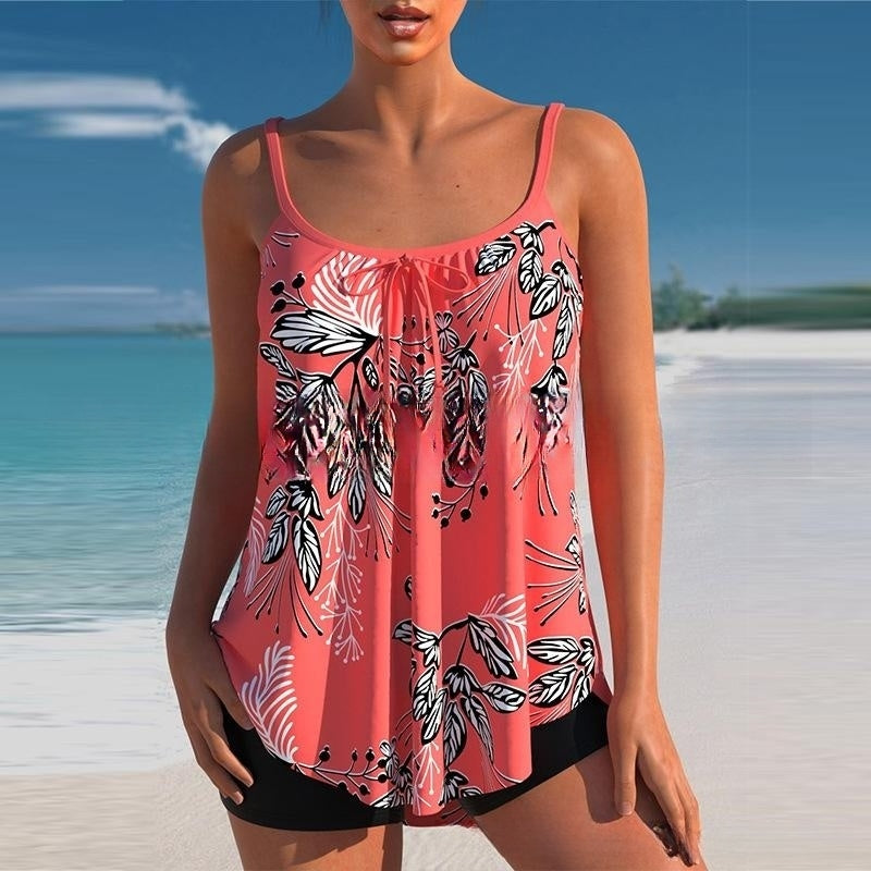 🌈🌴✨ Novi dvodelni bikini velike velikosti 2024 s potiskom