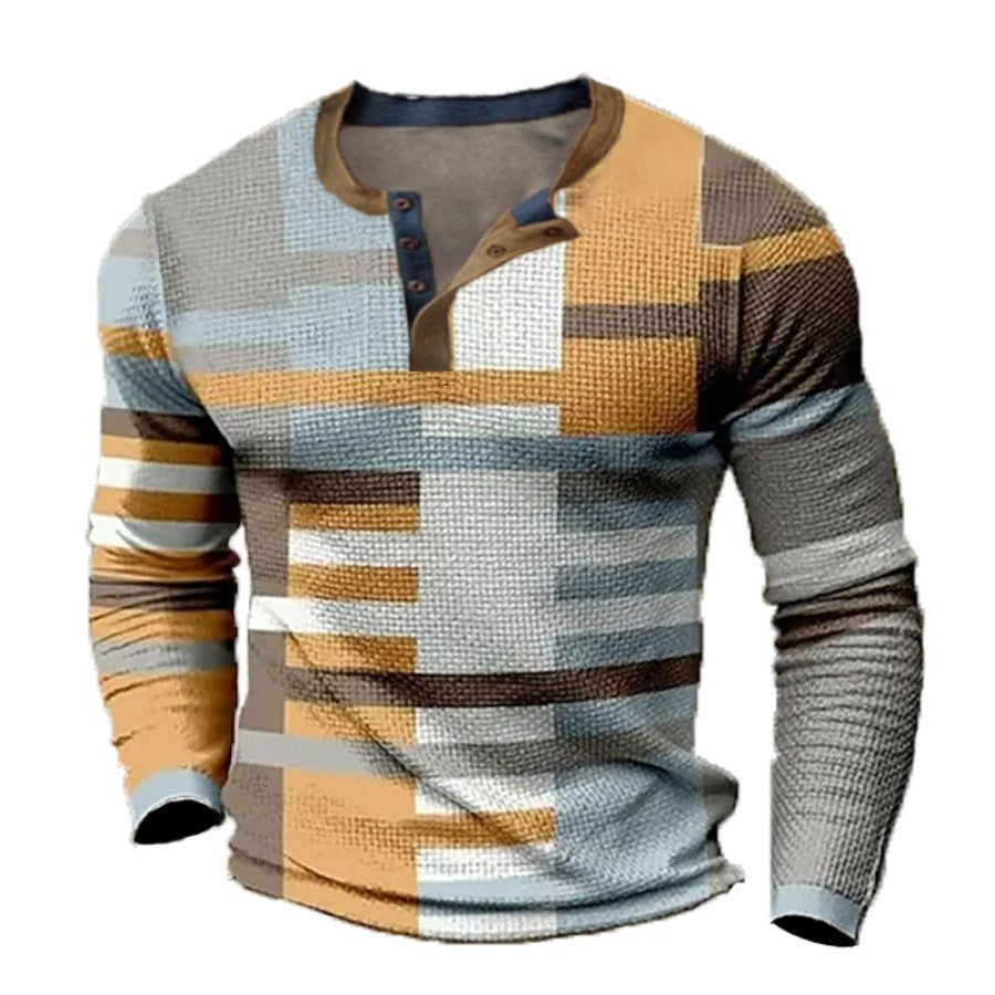 đ„đ„Ăj kollekciĂłs fĂ©rfi mintĂĄs ing, hosszĂș ujjĂș, laza Henley stĂlus, több szĂnben elĂ©rhetĆ