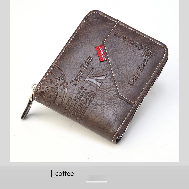 Nova moška večnamenska mehka usnjena denarnica z izvrstnim reliefom