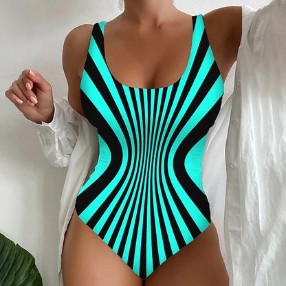 🥰【50% kedvezmény】🔥【S~6XL】Alakformáló,Gyorsan szárad,Kényelmes,Legnépszerűbb egyrészes fürdőruha,Egyedi csíkos egyrészes fürdőruha