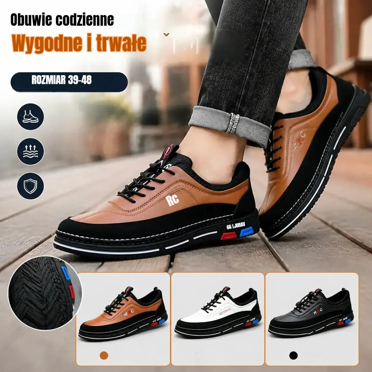 💯🔥【39–48】Męskie skórzane buty biznesowe na co dzień – wodoodporne, odporne na plamy, z miękką podeszwą zapewniającą wygodę noszenia