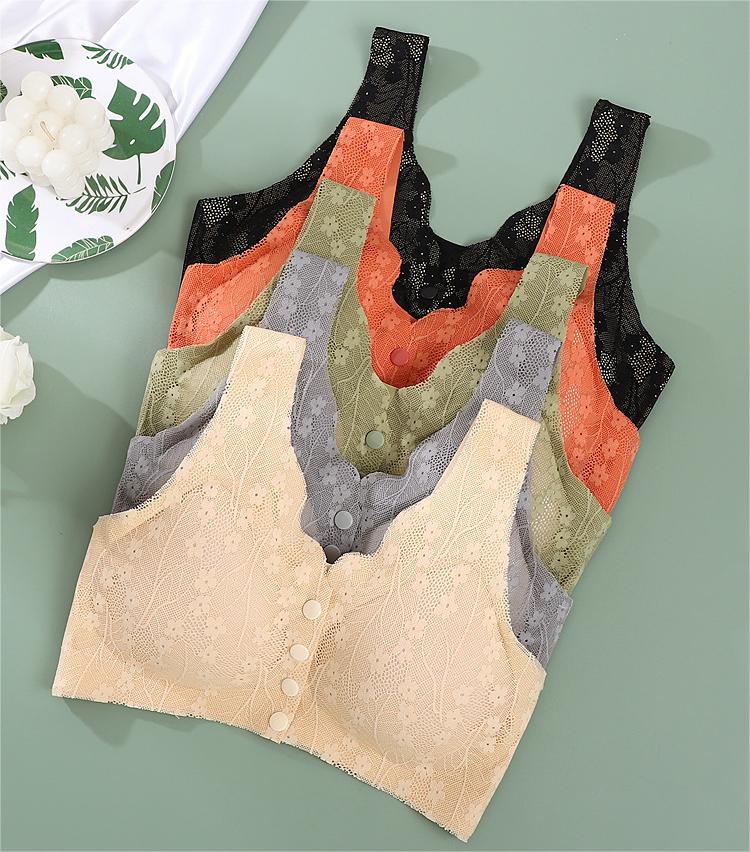 😍[[3 szt] [40-100 kg] Biustonosz koronkowy damski z rozcięciem z przodu bez fiszbin [Ostatni dzień - 49% zniżki]