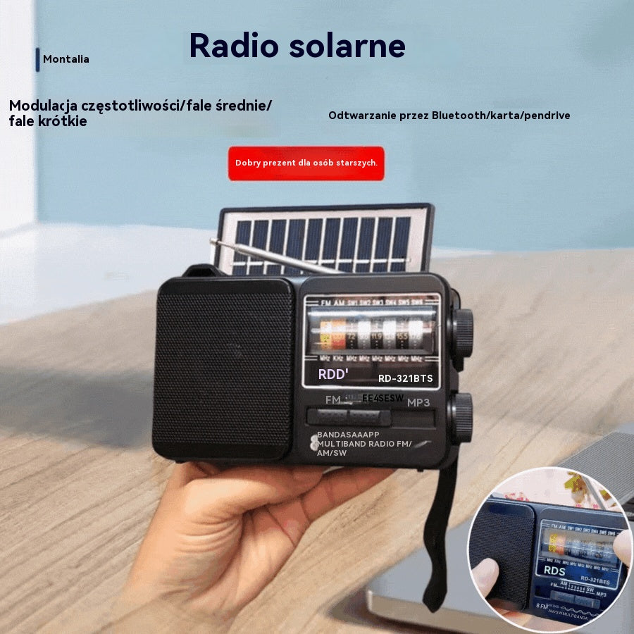💥🏕️Wielofunkcyjne przenośne radio z latarką awaryjną, radiem AM, twardym dyskiem Bluetooth i wielostrefowym dźwiękiem.