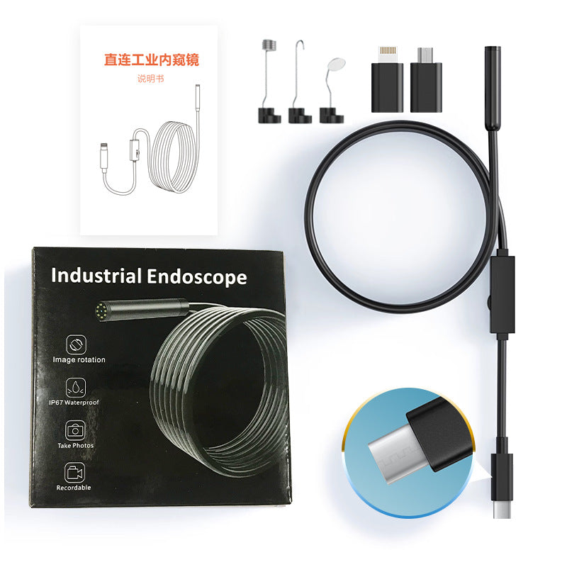 ✨🔧 【Omejen 50% popust】Nov industrijski endoskop, združljiv z Apple in Android z vmesnikom Type-C, dvojno visokoločljivostno zasnovo leč in neposredno povezavo s pametnim telefonom.