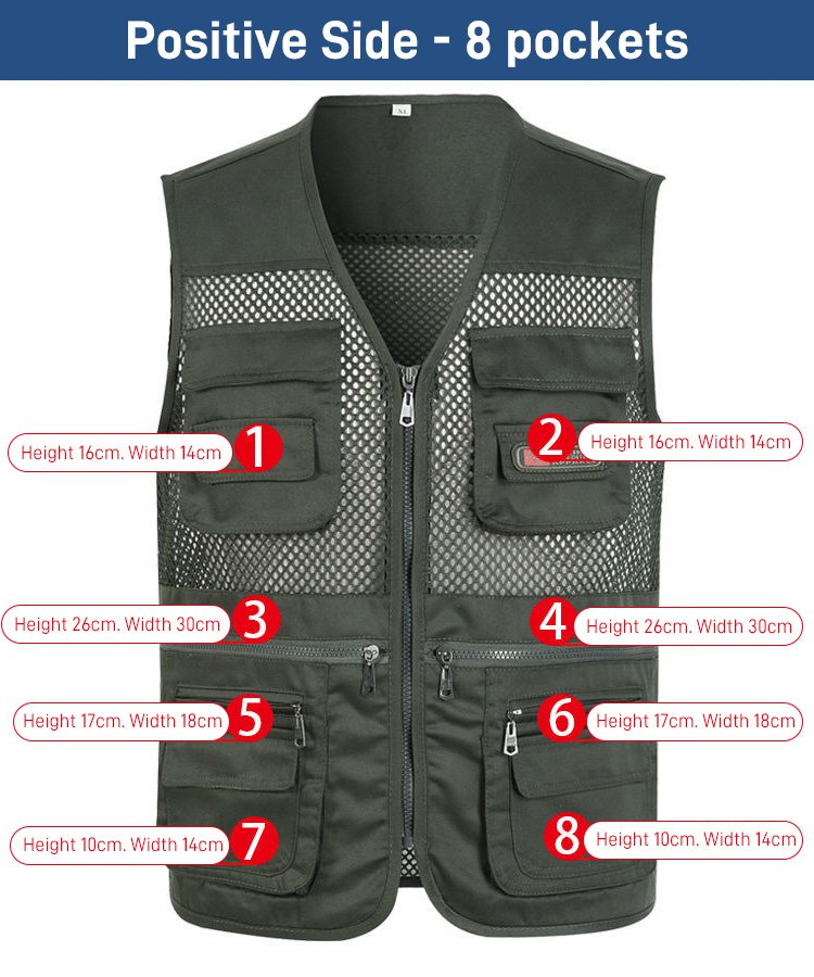 🔥🔥Funkcionalni brezrokavnik z več žepi【XL-4XL】