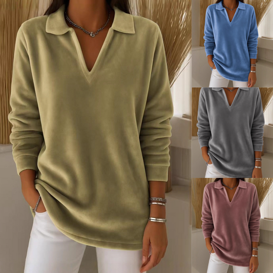 💥【S-3XL】🎁Új női lezser retró hosszú ujjú pulóver