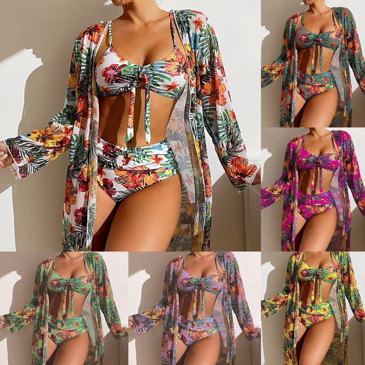 👙☀️【S-2XL】【Tridelni komplet】3-delni komplet kopalk z novim slogom šal 2026