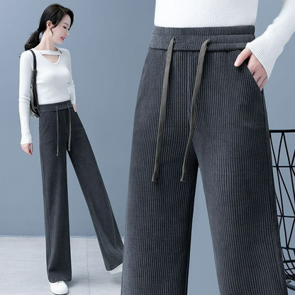 ✨👖🌸【Venta caliente】Nuevos pantalones casuales de terciopelo con pierna ancha, muy cómodos de llevar.