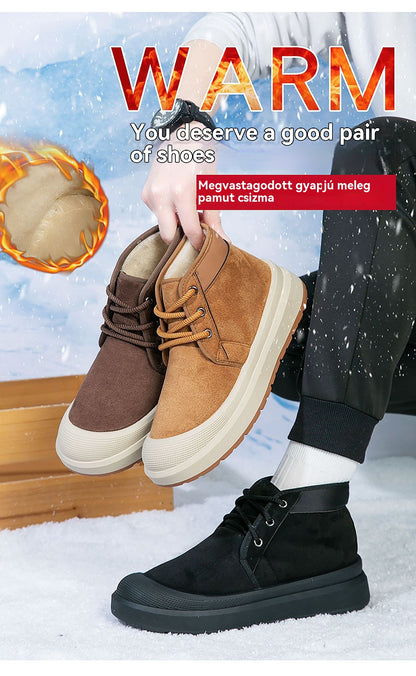 🔥【39-45】🔥Új téli férficipő, polár béléssel és vastagított anyagból, meleg, hétköznapi pamutcipő