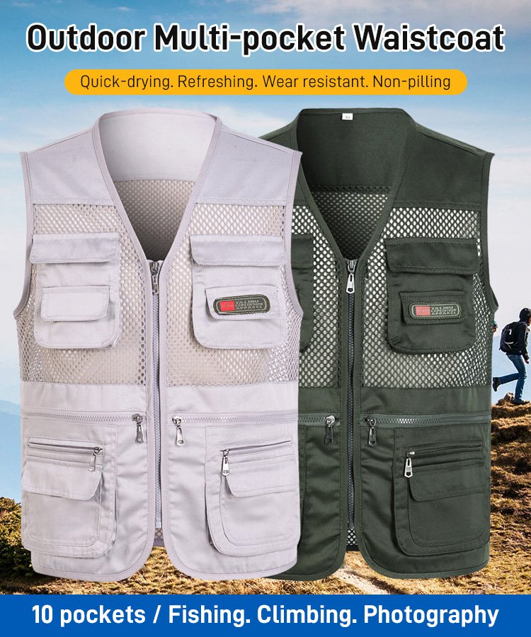 🔥🔥Funkcionalni brezrokavnik z več žepi【XL-4XL】