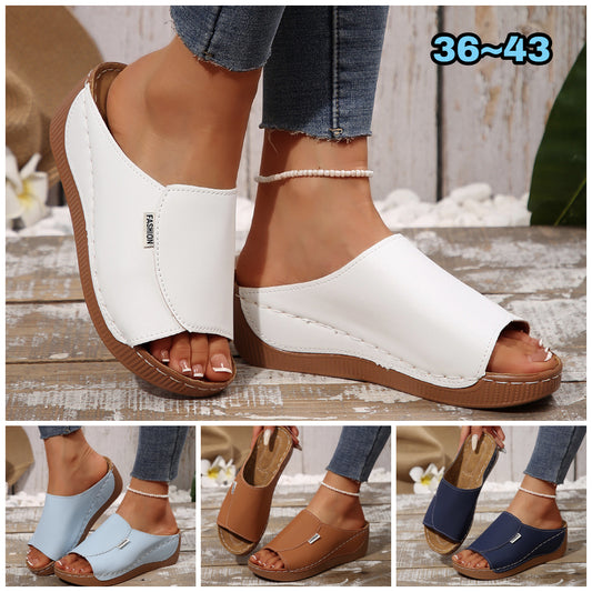 🔥👡【36~43】 Sandale din piele naturală pentru femei la modă 2025, cu talpă moale și talpă groasă