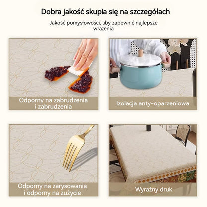 🔥🔥Wodoodporny, olejoodporny, zmywalny, odporny na ciepło obrus z PVC, luksusowy i wysokiej klasy ochraniacz na stolik kawowy.