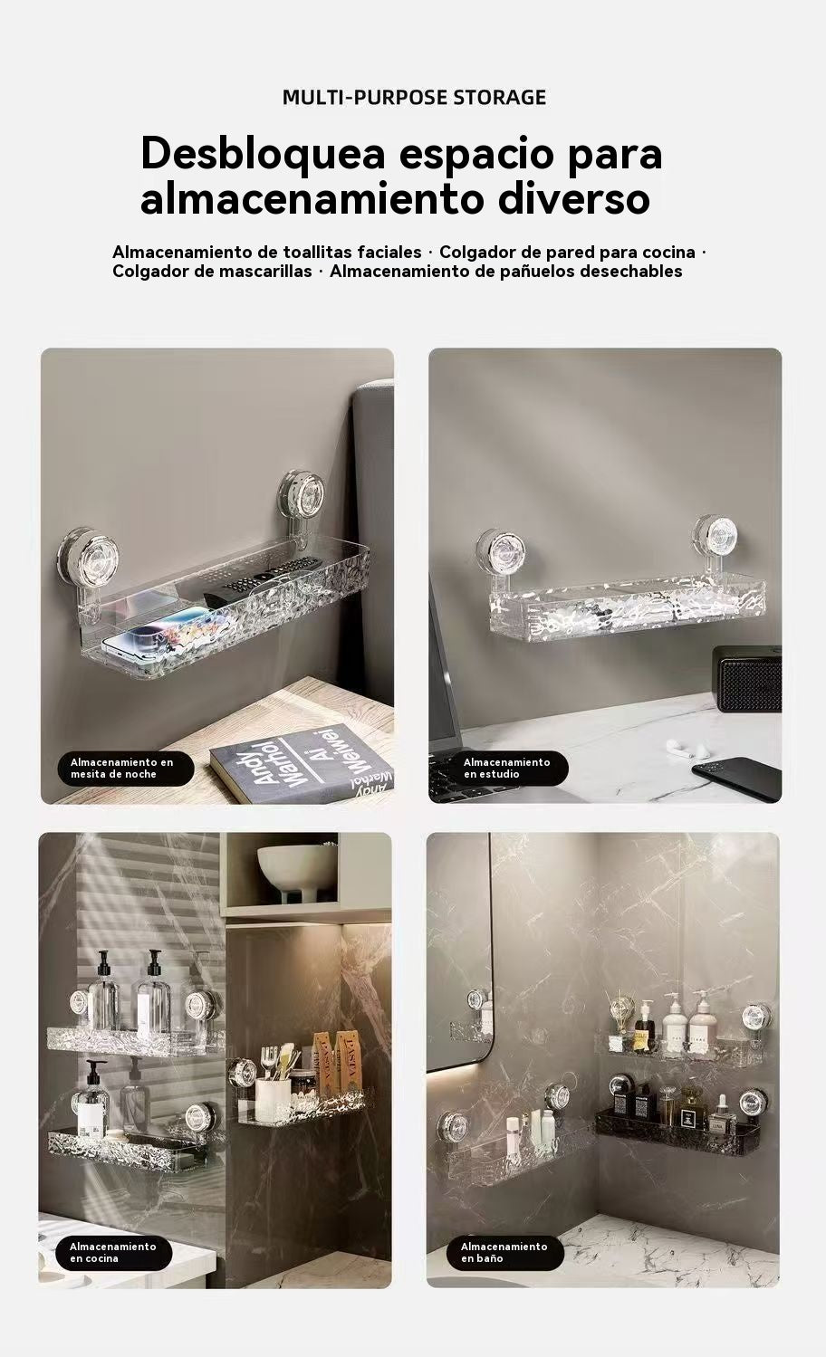 🍽️🧺🔥Kupite enega, enega dobite brezplačno🔥 Stojalo za shranjevanje s priseski brez luknjačev, elegantno valovito stojalo za odtoke, primerno za kuhinjo in kopalnico