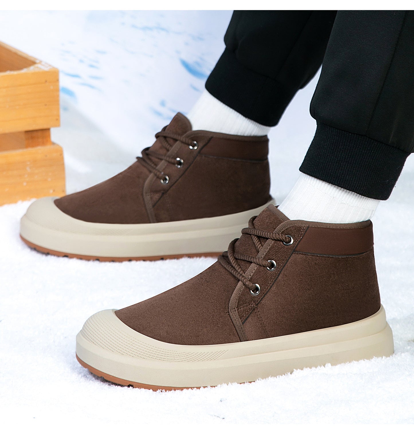 🔥【39-45】🔥Új téli férficipő, polár béléssel és vastagított anyagból, meleg, hétköznapi pamutcipő