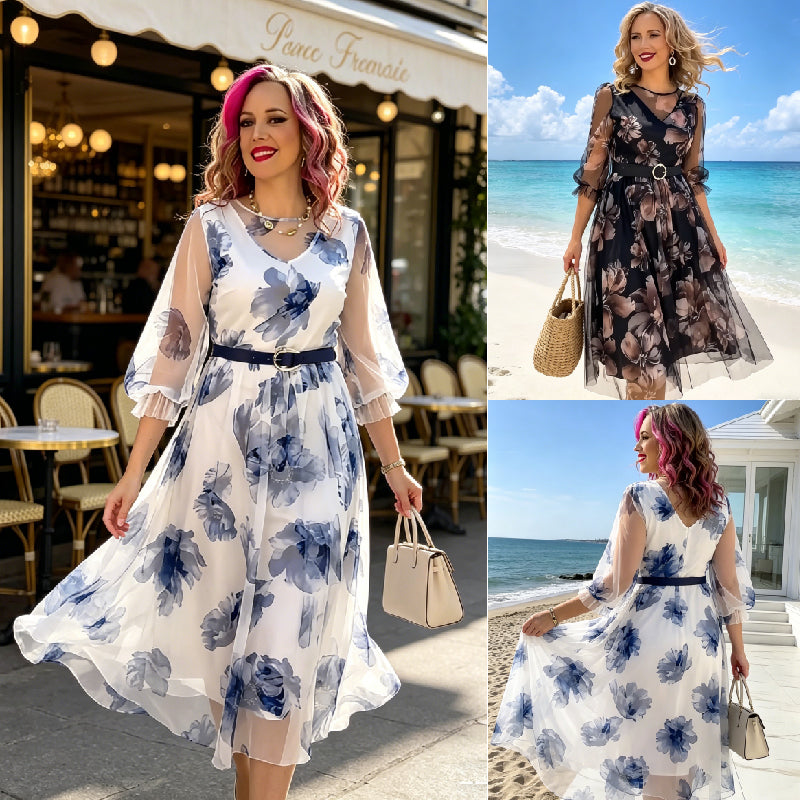 🌸💥【S-5XL】Nowa elegancka sukienka z nadrukiem