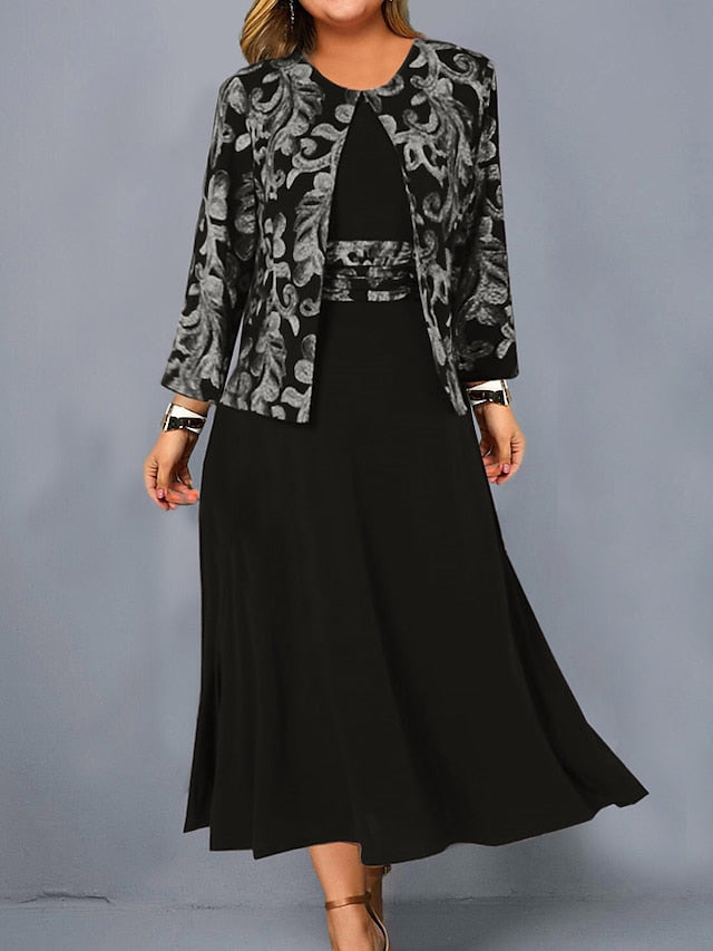 🌹😍💖【S-3XL】【Krilo + jakna】Nova potiskana obleka brez rokavov 2025, za prosti čas