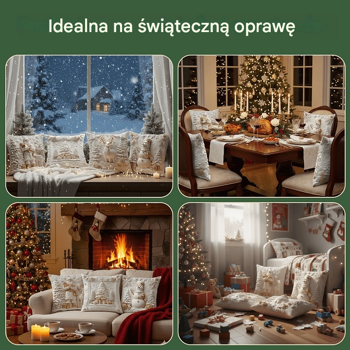 🎅Specjalna oferta świąteczna: 49% zniżki🎄Poszewka na poduszkę z motywem świątecznym【Zestaw 4-częściowy】