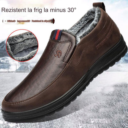 🔥【39-44】🔥Nowe męskie buty skórzane z miękką podeszwą, zimowe ciepło