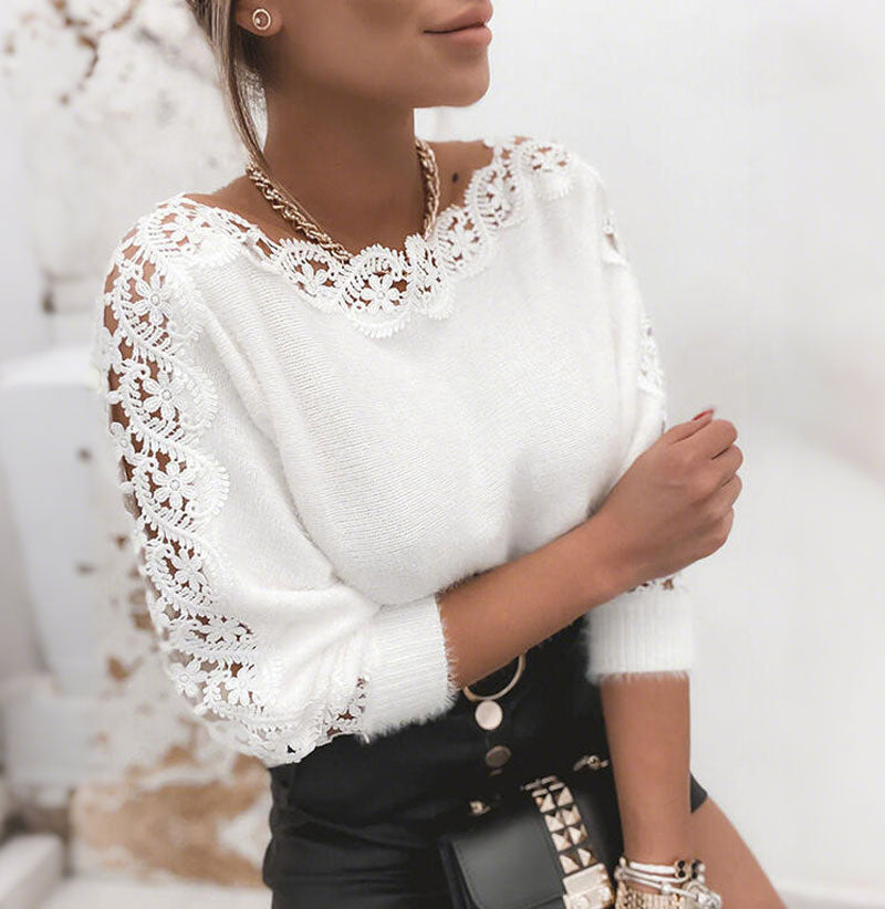 🎀 Elegante suéter con mangas caladas: ¡tu éxito de otoño! ¡-50% SOLO HOY!✨