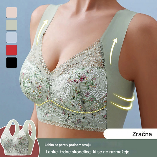 【Paket 3 kosov】💕🎁Brezšivni modrček iz ledene svile, velik, zračen in nastavljiv 【40 kg–100 kg】