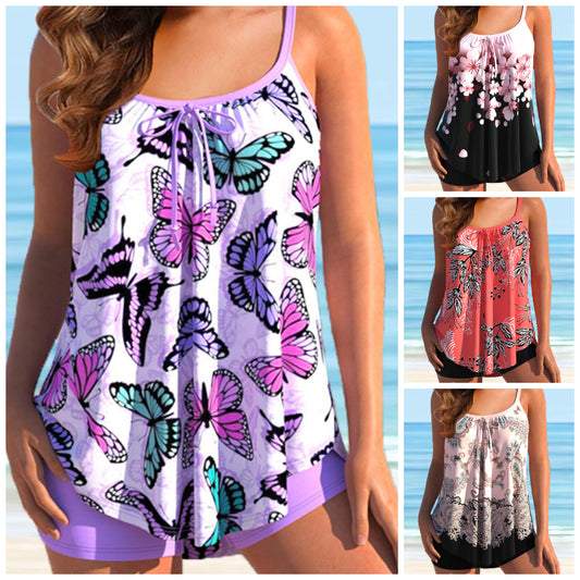 🌈🌴✨ Novi dvodelni bikini velike velikosti 2024 s potiskom