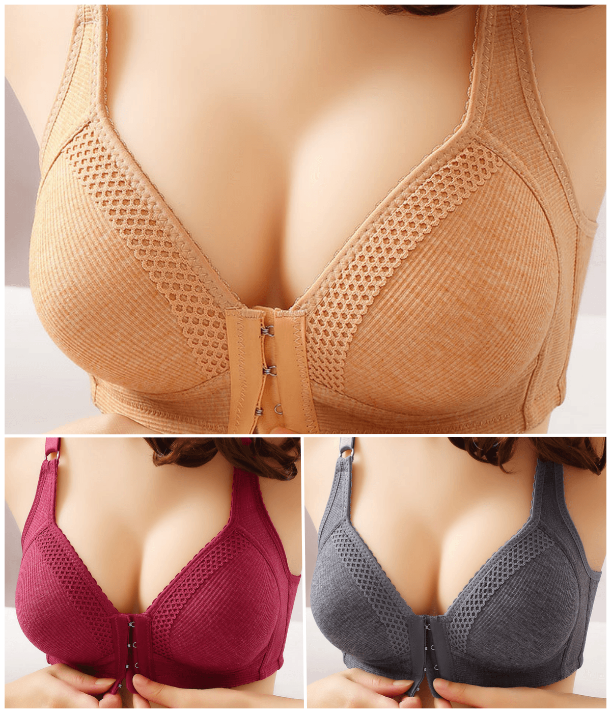 👍👍Ograniczona czasowo zniżka🌺【3 sztuki】👙 Wysokiej jakości bezszwowy biustonosz push-up, modny, antypoślizgowy
