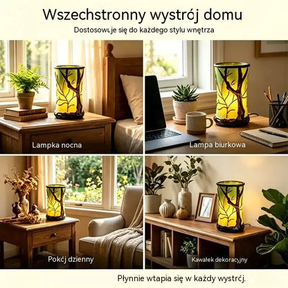 🍃✨ Magiczna lampa leśna z motywem liści | Rozświetl swój dom naturalnym urokiem