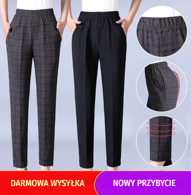 🏆🔥【45-90 KG】Nowe damskie spodnie z wysokim stanem i prostymi nogawkami, idealne na jesień i zimę