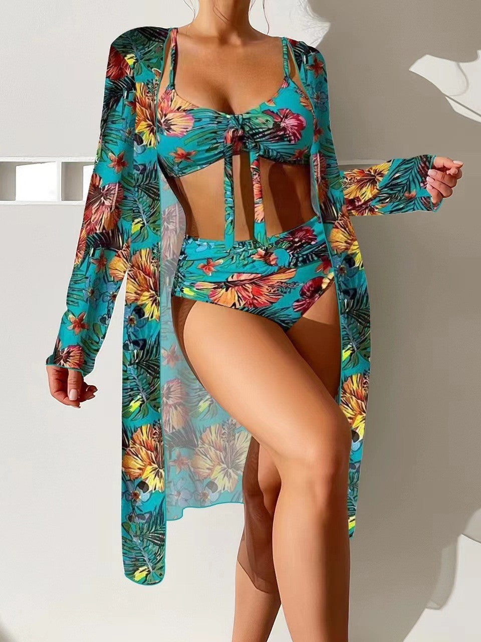👙☀️【S-2XL】【Tridelni komplet】3-delni komplet kopalk z novim slogom šal 2026