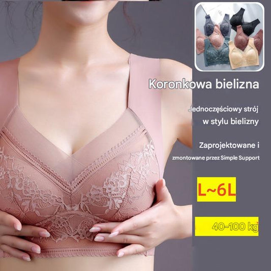 【Kup 2, a otrzymasz 2 gratis】🔥Ostatni dzień promocji!【40-110 KG】Damski wygodny, bezszwowy koronkowy biustonosz