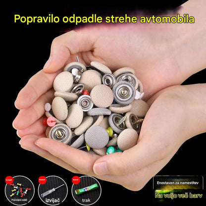 🔥【30% OFF】Strešno platno avtomobila odpada, popravite sponko za pritrditev žebljev, Sprememba in obnova notranjosti avtomobila brez demontaže (kit orodja za montažo + izvijač + brisača vključen)