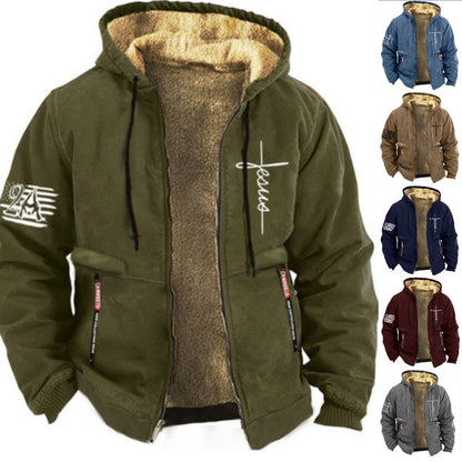 【S-3XL】 Divatos, őszi, téli, vastag bársonyos férfi dzseki