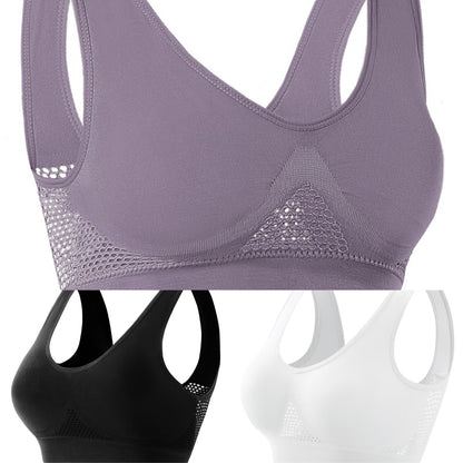 😍【Balenie 3 kusov】Bezšvová podprsenka pre plné veľkosti ❤️ Priedušná a chladivá 【40-120KG】