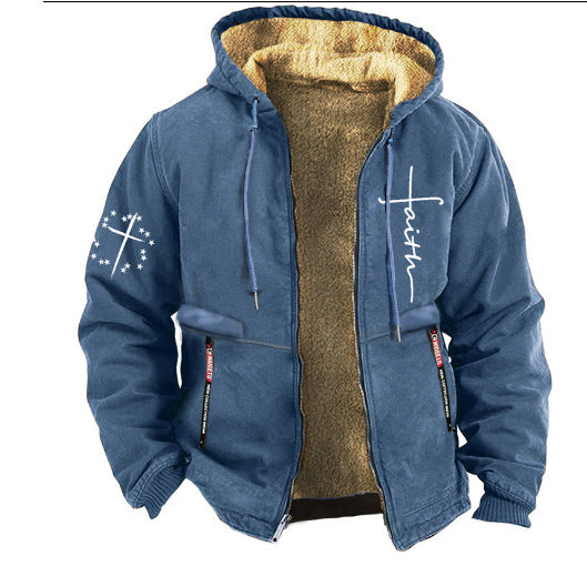 【S-3XL】 Divatos, őszi, téli, vastag bársonyos férfi dzseki