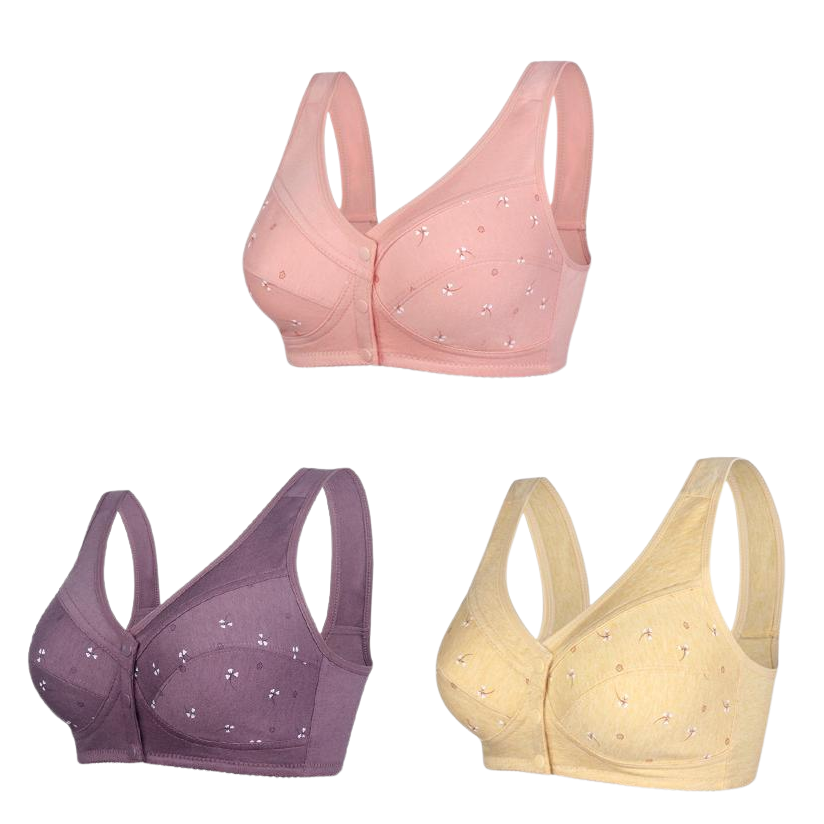 ✨【 40-105kg】🎉Ženska srednjih let eleganten bombažni nedrček z gumbi