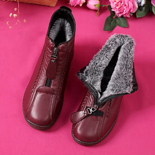 🔥 💖【35-41】Kézzel készített olasz női csúszásmentes valódi bőr bokacsizma