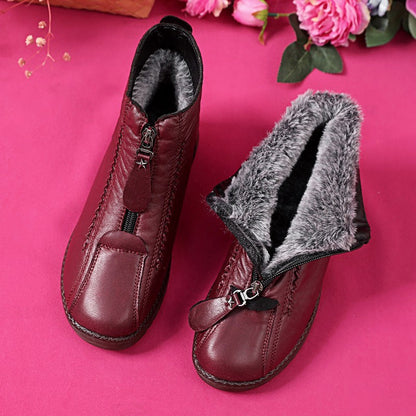 🔥🔥Gorące, damskie, casualowe, zimowe śniegowce z polarową wyściółką, zapinane na zamek z boku, odporne na zimno i ciepłe【35-41】