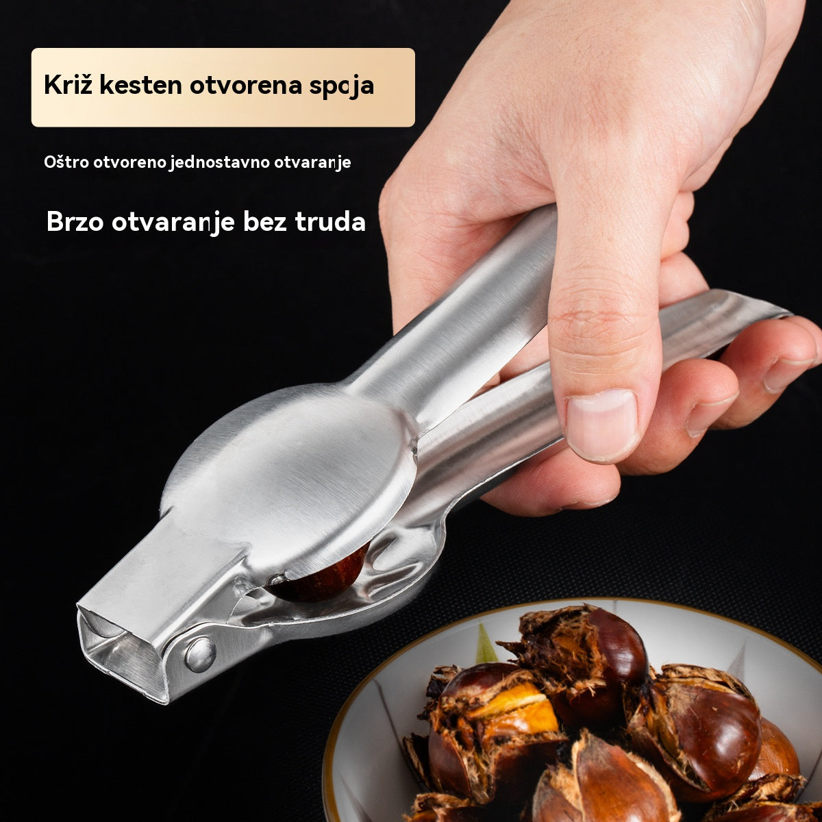 🌰[Kupite 1, dobijte 1 gratis] Kućna kopča za otvaranje kestena, lako se otvara jednim dodirom bez ozljeđivanja ruku!-4152106