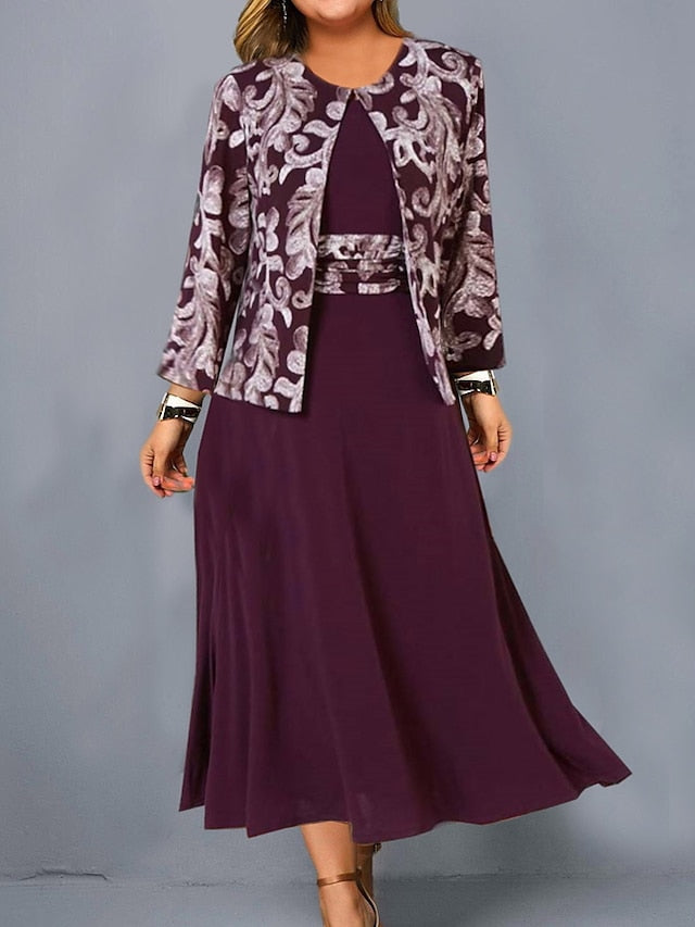 🌹😍💖【S-3XL】【Krilo + jakna】Nova potiskana obleka brez rokavov 2025, za prosti čas