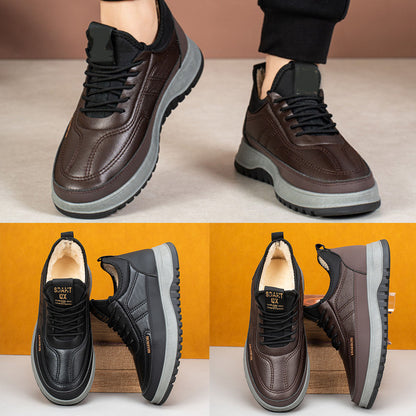 🔥2025 Muške zimske ležerne sportske cipele, plišane i tople cipele s vezicama