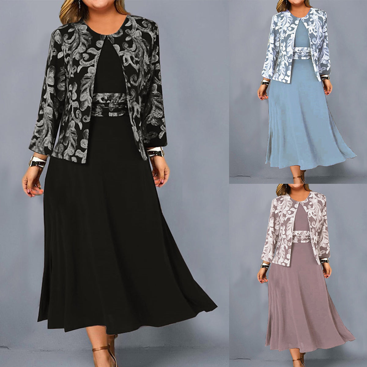 🌹😍💖【S-3XL】【Krilo + jakna】Nova potiskana obleka brez rokavov 2025, za prosti čas