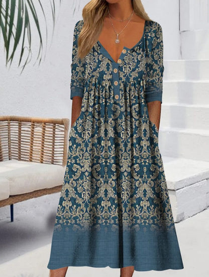 🎀【Oferta specjalna】【S–5XL】👗Elegancka sukienka midi styl i wygoda na każdą okazję