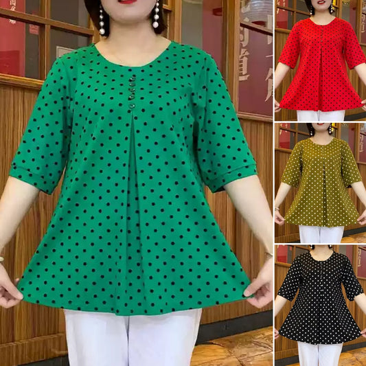 ❤️Nova srajca s kratkimi rokavi s potiskom na pike 2025 ✅ Pokrije trebuh in vas naredi vitkejšo ✅ Blago je udobno in ne zbledi