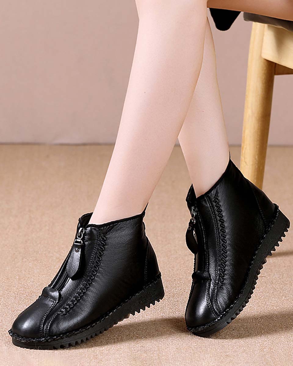 🔥🔥Gorące, damskie, casualowe, zimowe śniegowce z polarową wyściółką, zapinane na zamek z boku, odporne na zimno i ciepłe【35-41】