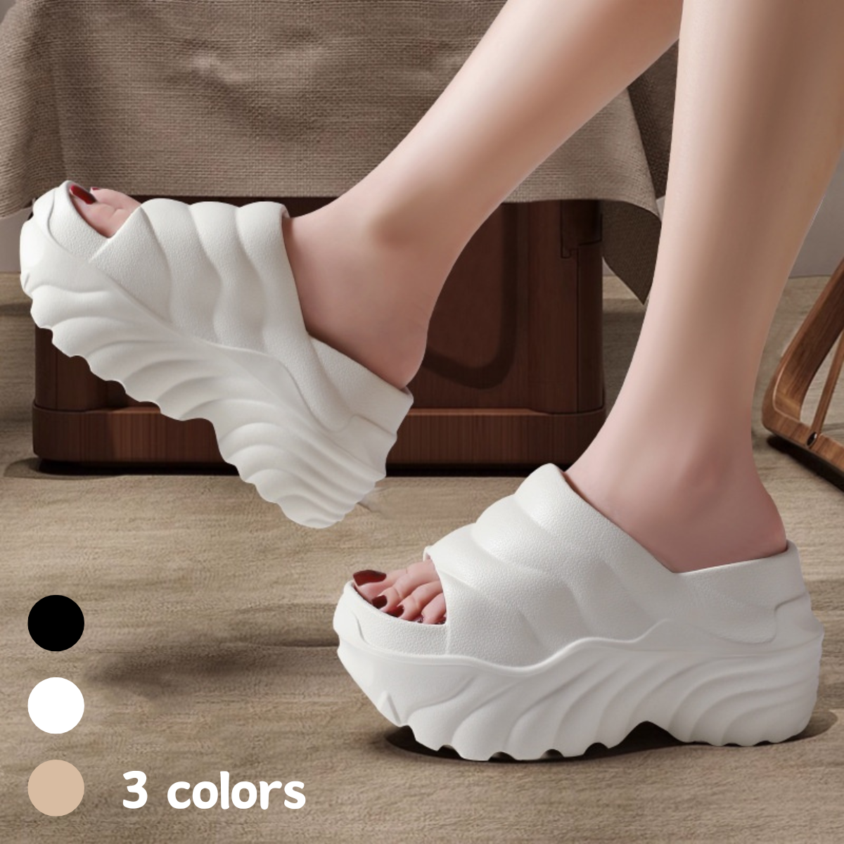 【36-41】2025 novi poletni ženski copati z debelim spodnjim delom in petami v obliki klina za nošenje na prostem, čevlji za povišanje in hujšanje